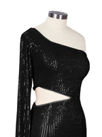 Waist Cutout One Shoulder Mini Dress 