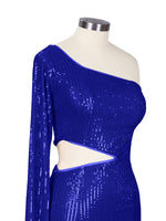 Waist Cutout One Shoulder Mini Dress 