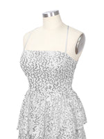 Sequined Halter Flare Mini Dress 