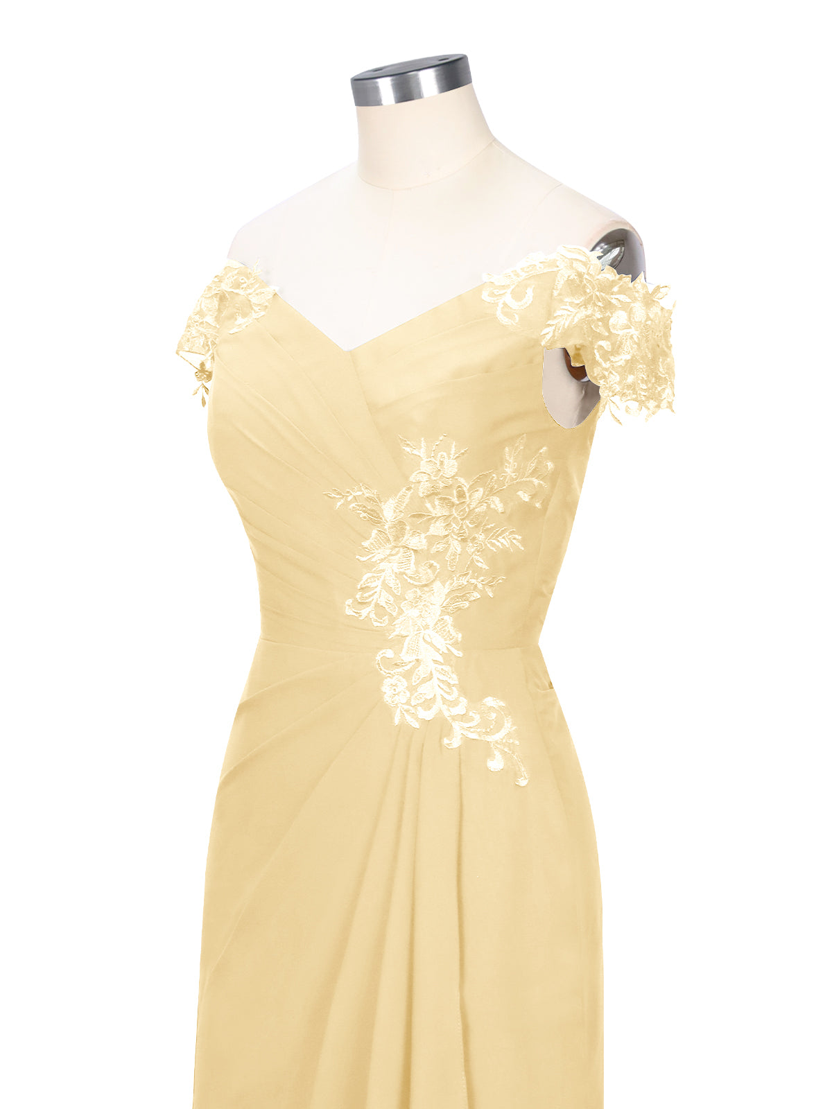 Off-Shoulder Chiffon Sheath Dress 