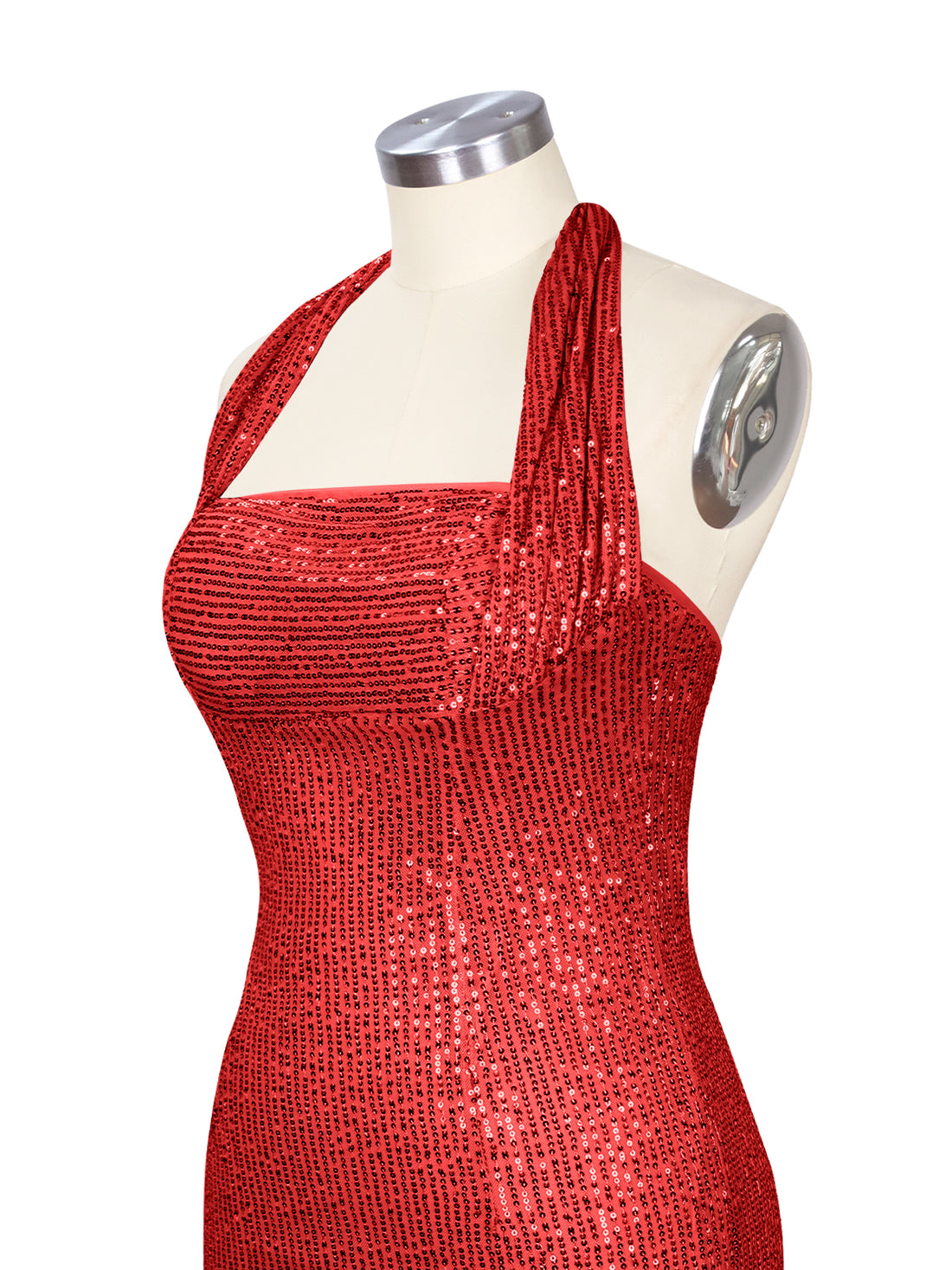 Halter Sequin Sheath Mini Dress 