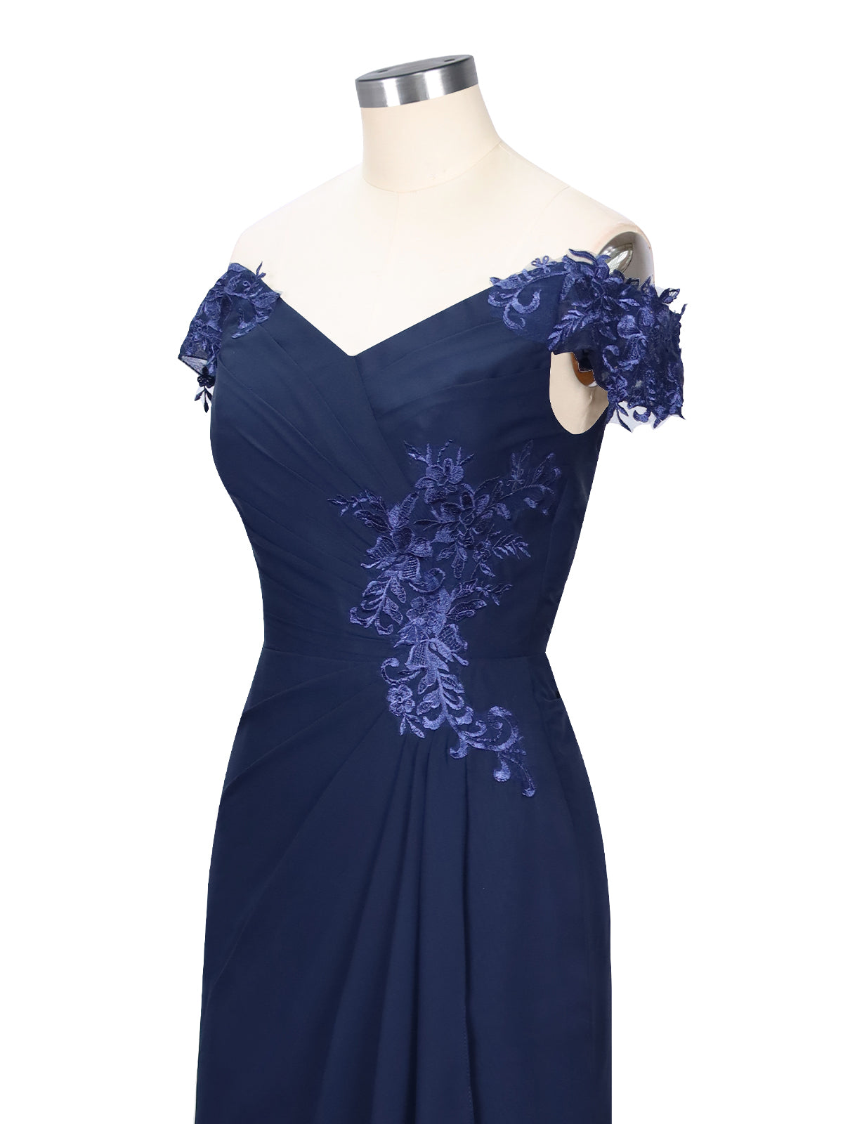 Off-Shoulder Chiffon Sheath Dress 