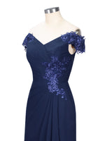 Off-Shoulder Chiffon Sheath Dress 