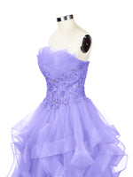 Tiered Strapless Prom Dress 
