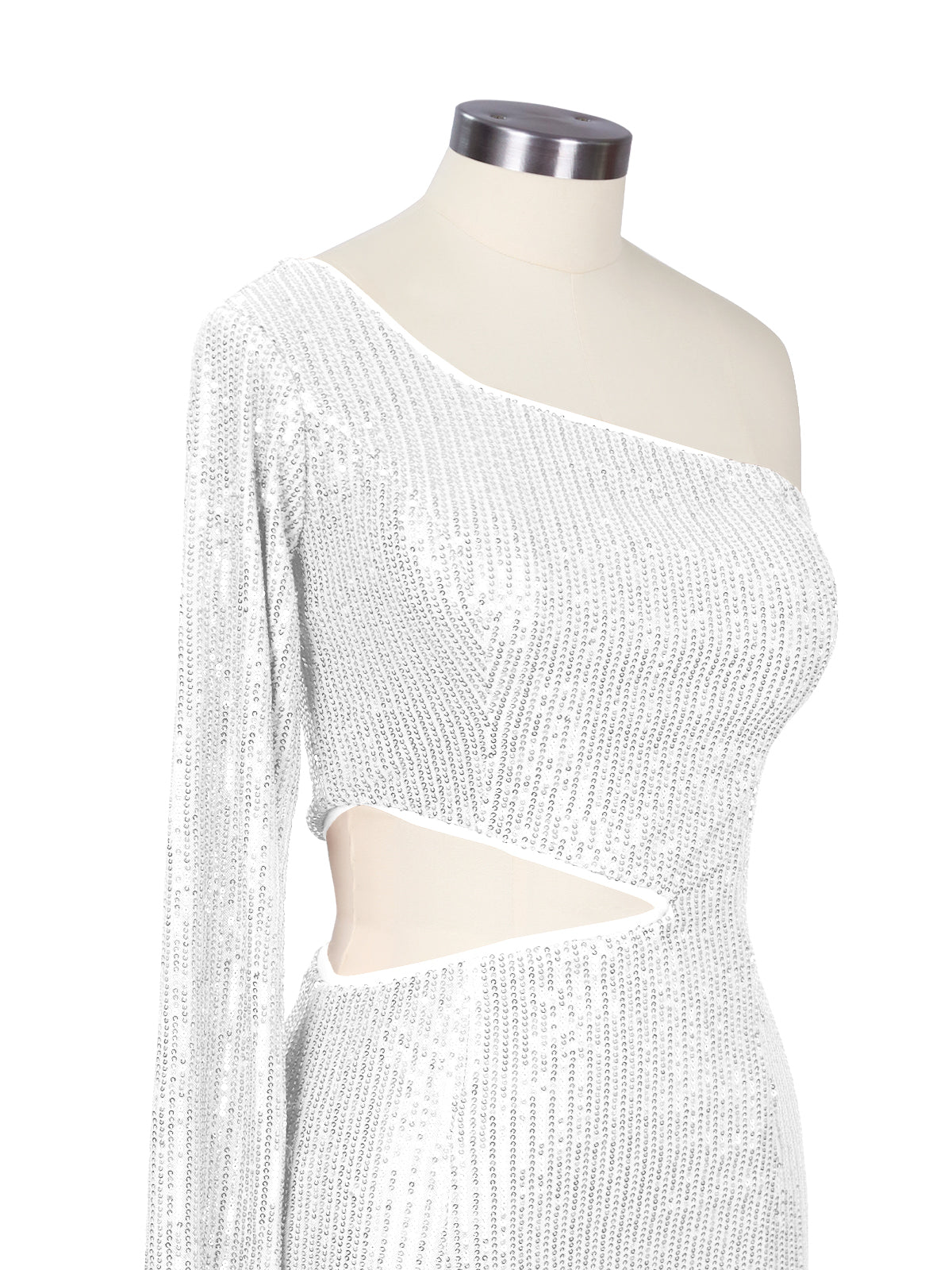 Waist Cutout One Shoulder Mini Dress 