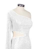Waist Cutout One Shoulder Mini Dress 