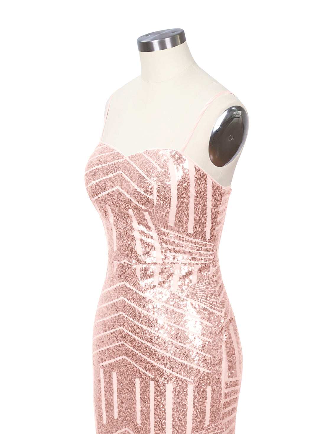 Geometric Sequin Prom Dress 