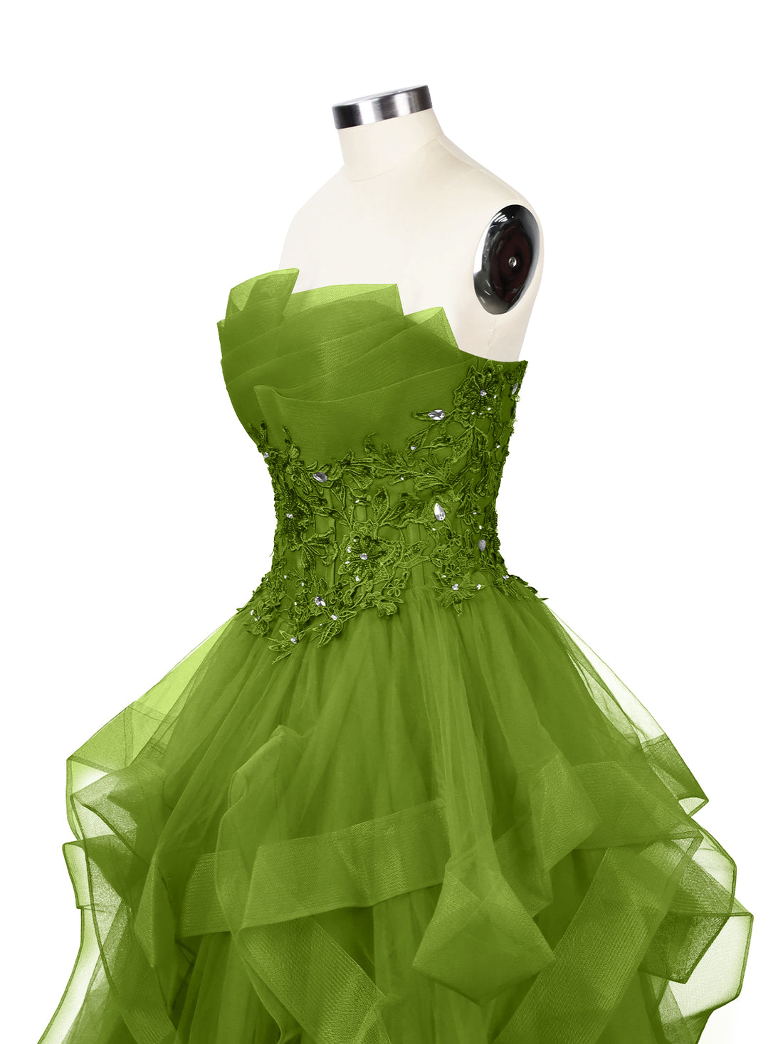 Tiered Strapless Prom Dress 