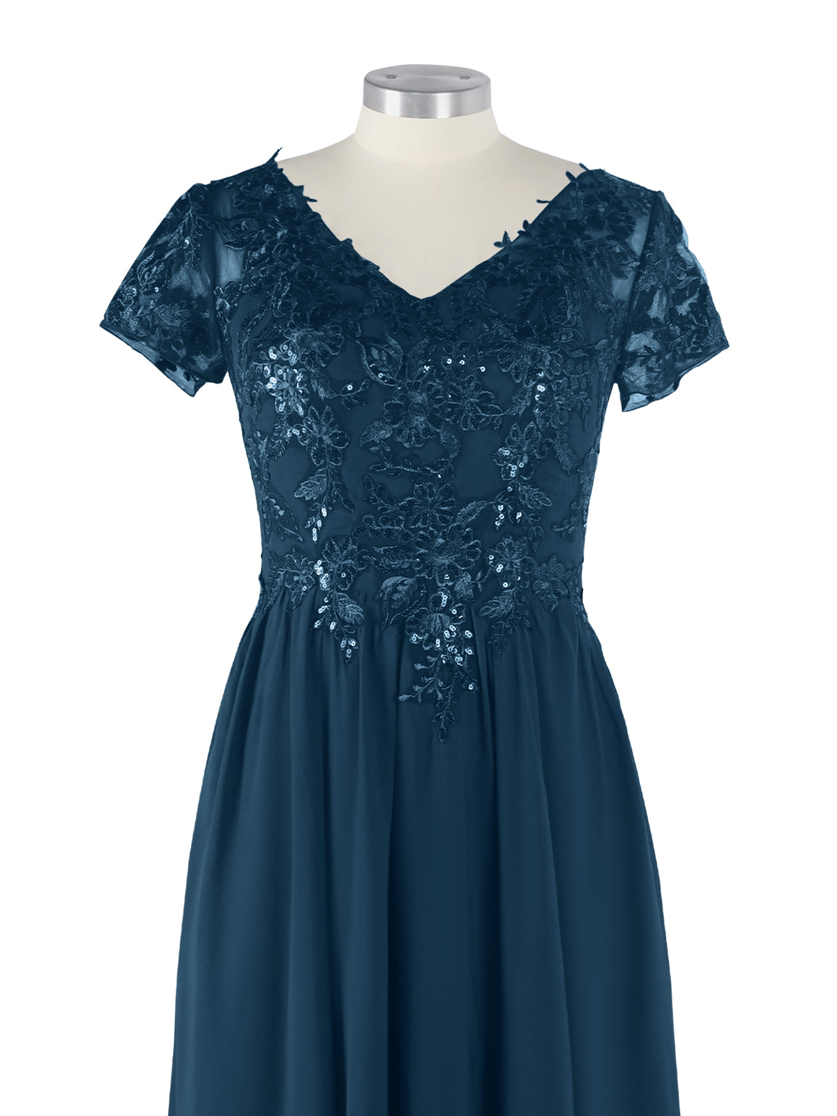 Short Sleeves Chiffon Dress 