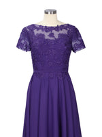 Illusion Applique Chiffon Dress 
