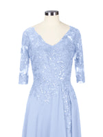 Applique V-Neck Chiffon Dress 