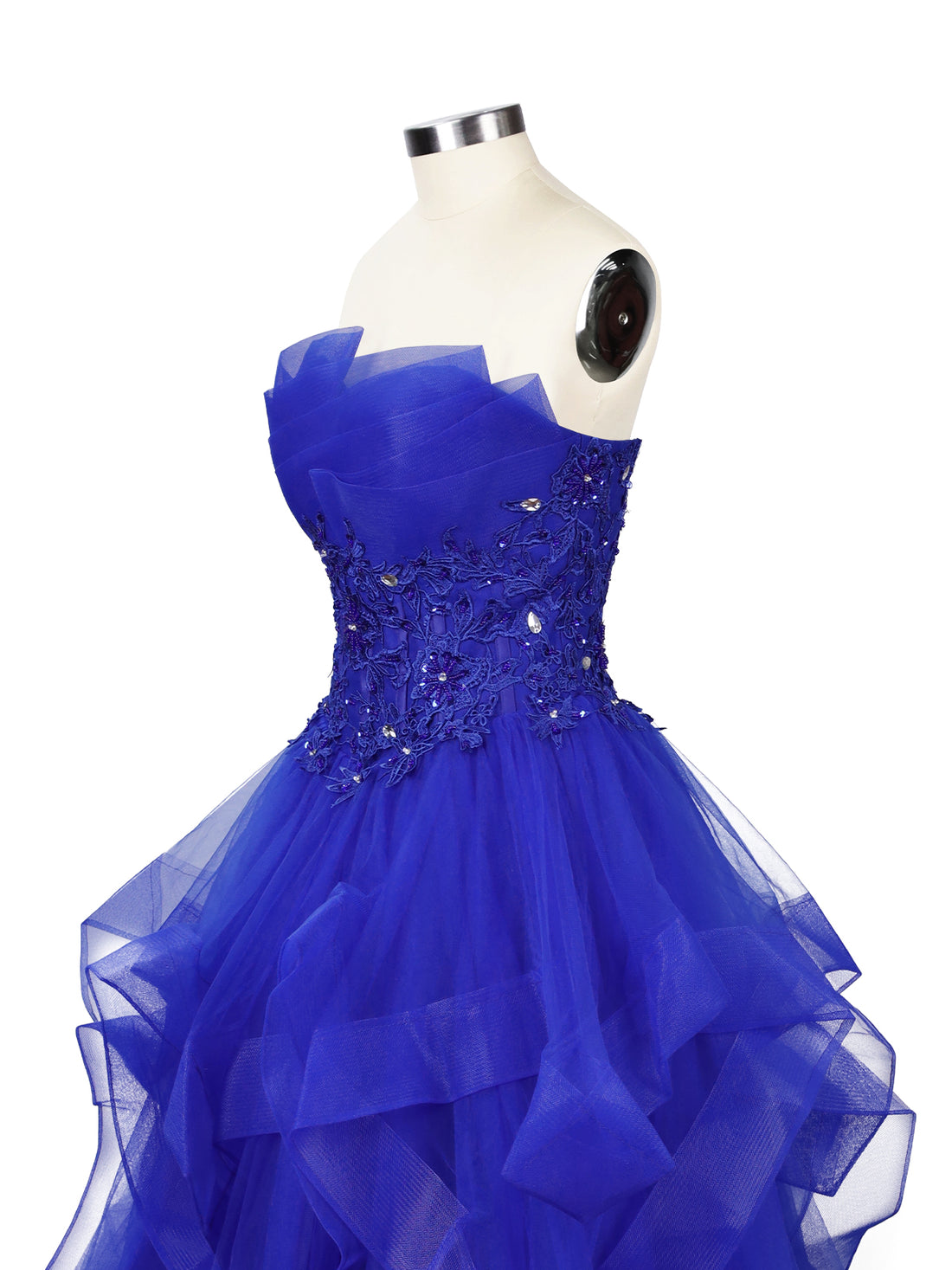 Tiered Strapless Prom Dress 