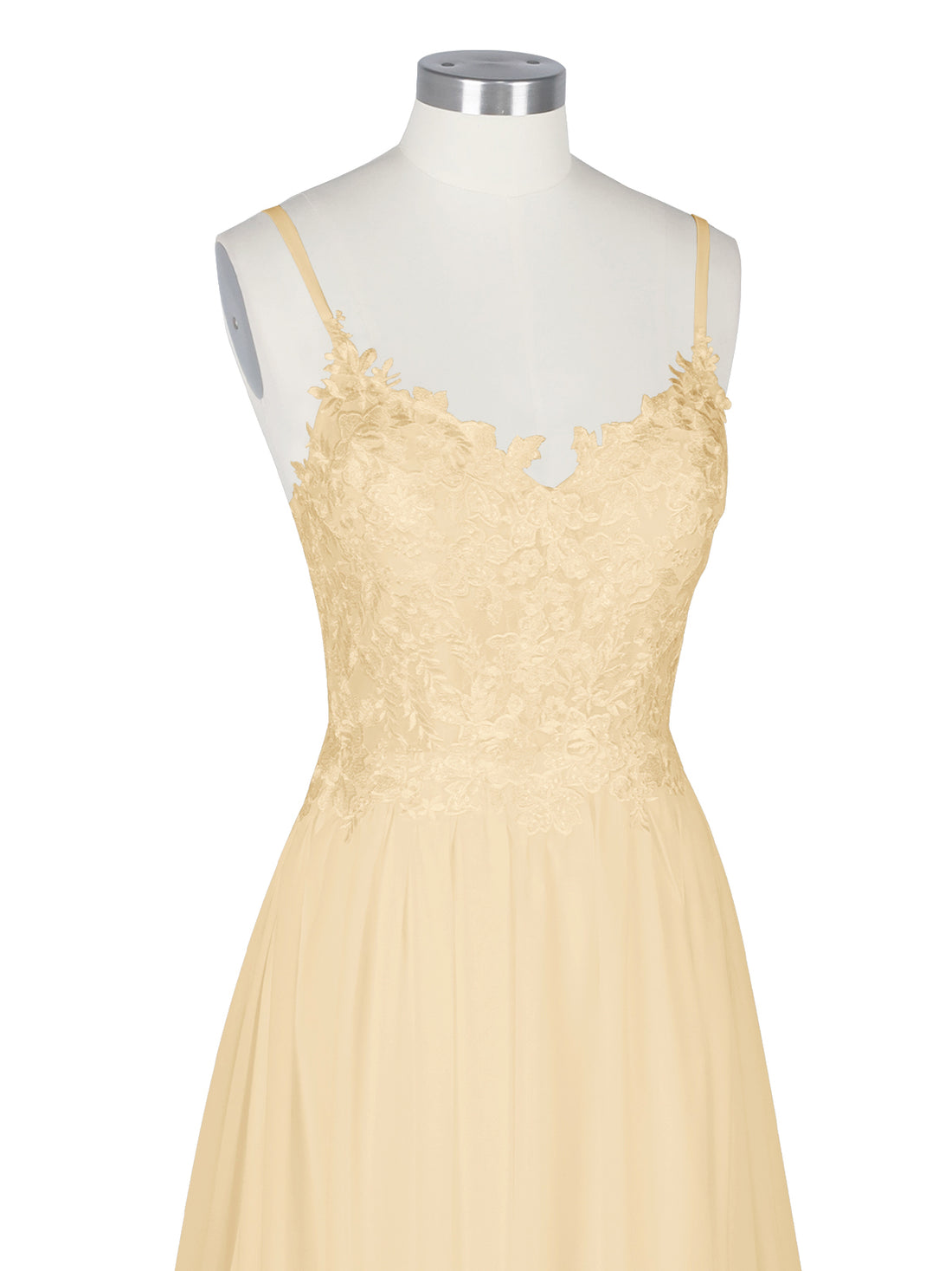 Applique Slit Chiffon Wedding Dress 