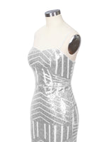 Geometric Sequin Prom Dress 
