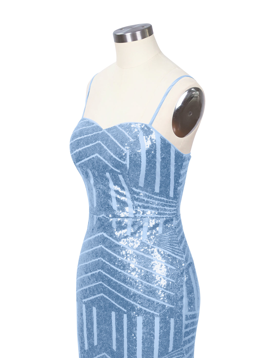 Geometric Sequin Prom Dress 