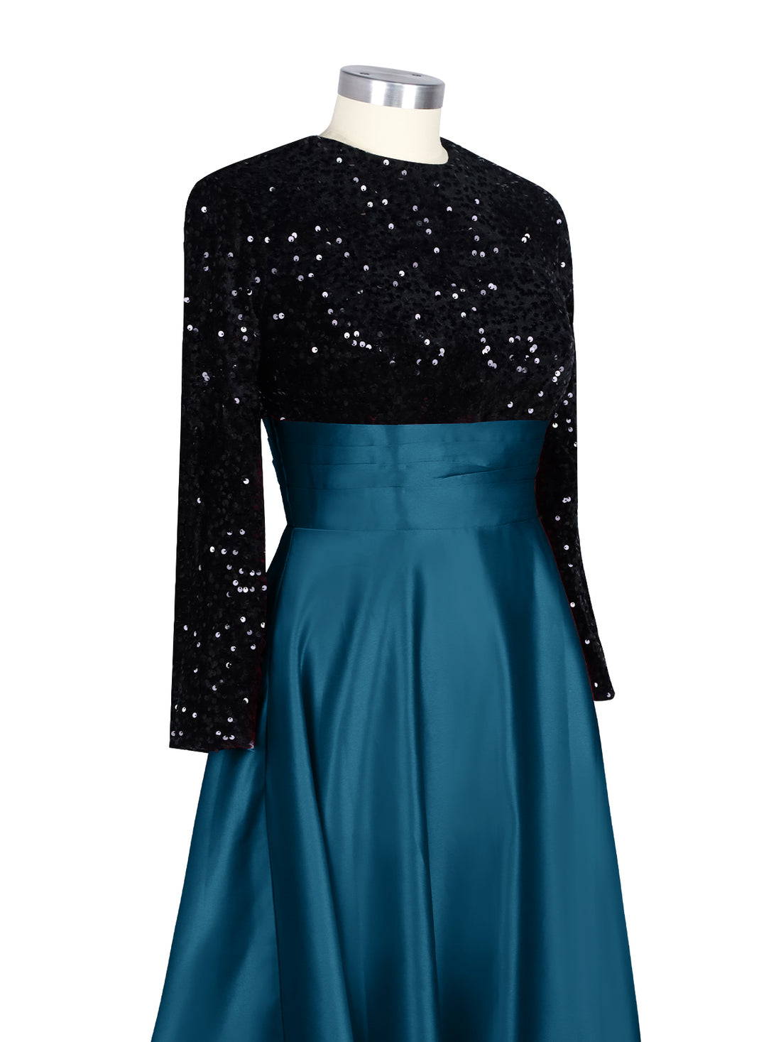 Sequin Jewel Neckline Prom Dress 