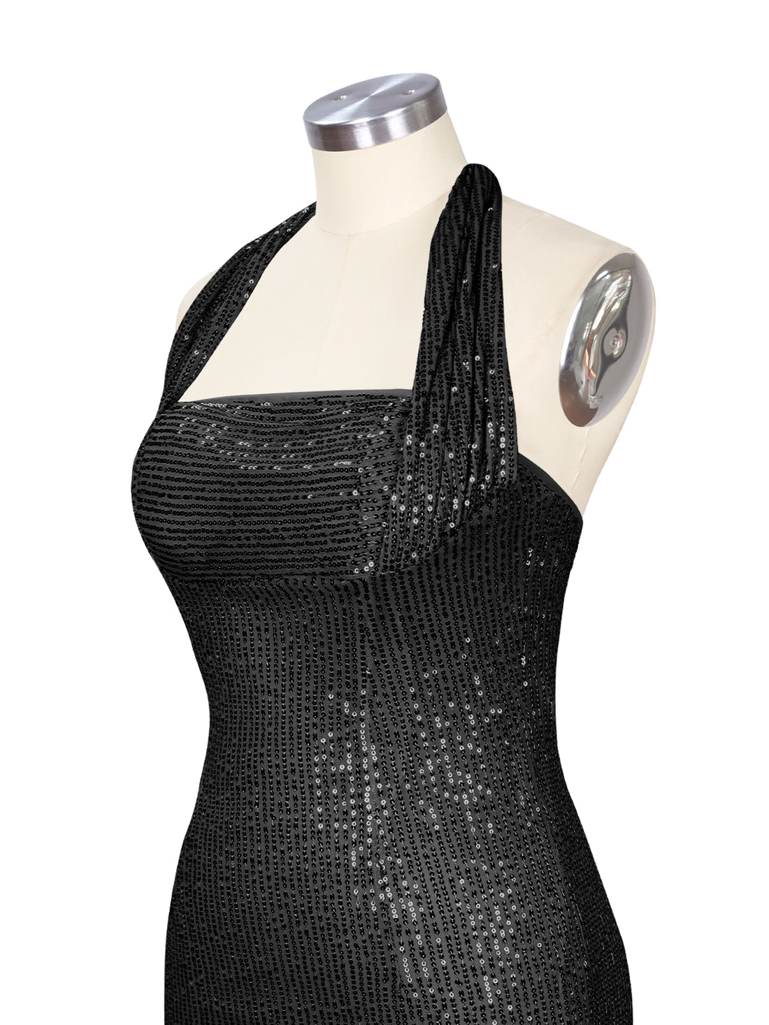 Halter Sequin Sheath Mini Dress 