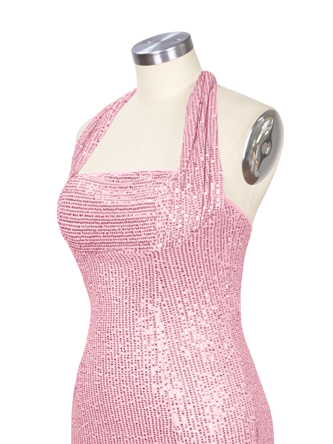 Halter Sequin Sheath Mini Dress 