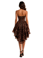 Leopard Print High-Low Dress 