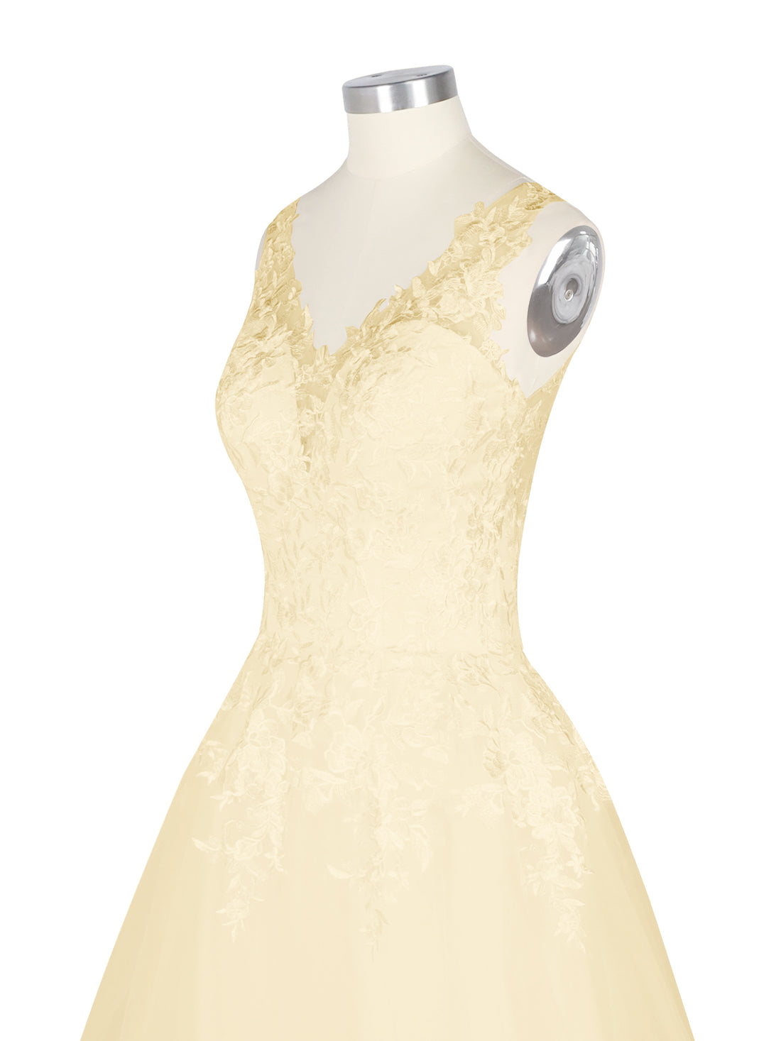 Wide Straps Applique Wedding Dress 