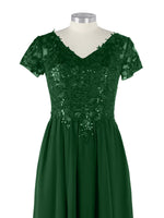 Short Sleeves Chiffon Dress 