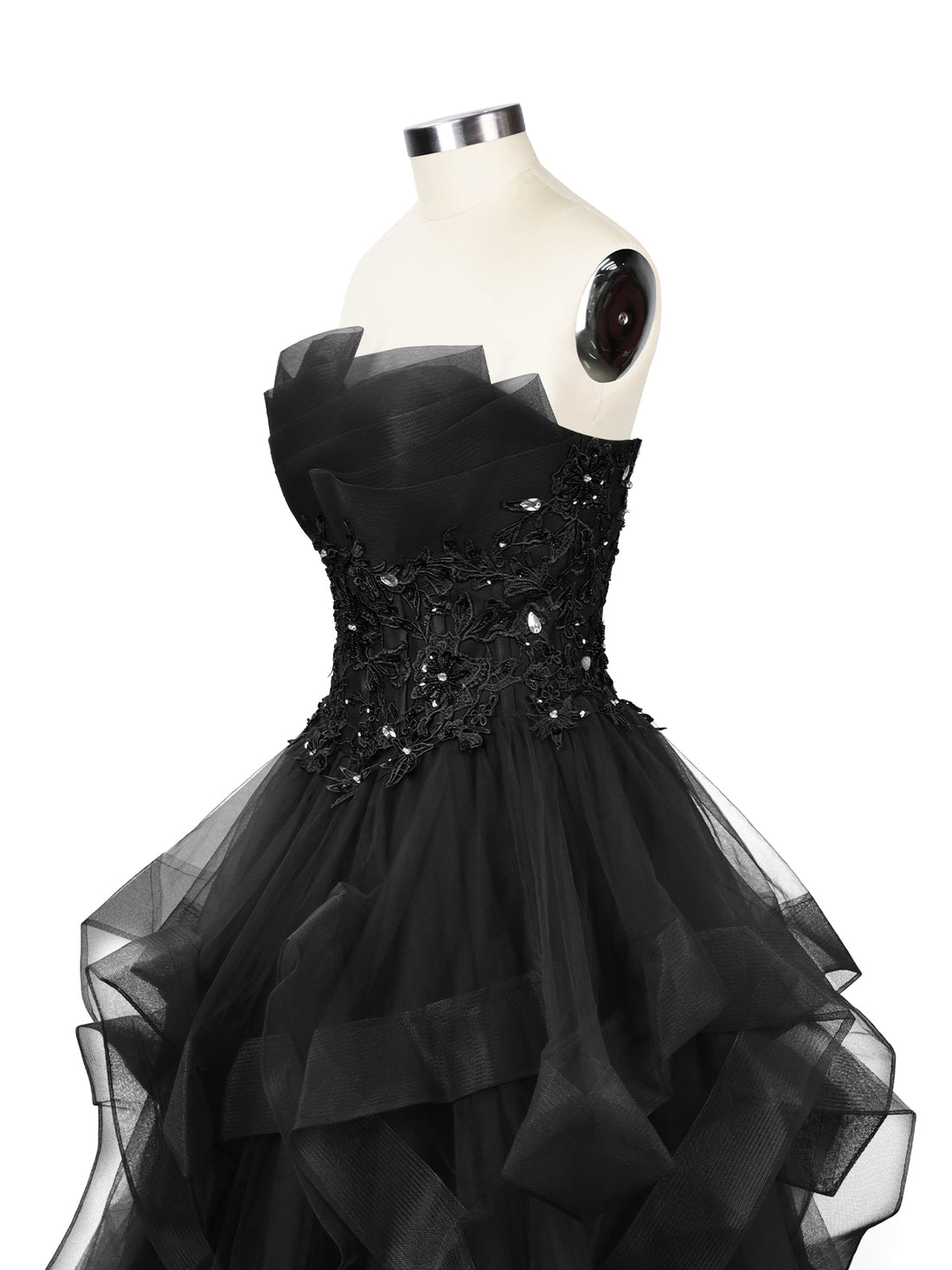 Tiered Strapless Prom Dress 