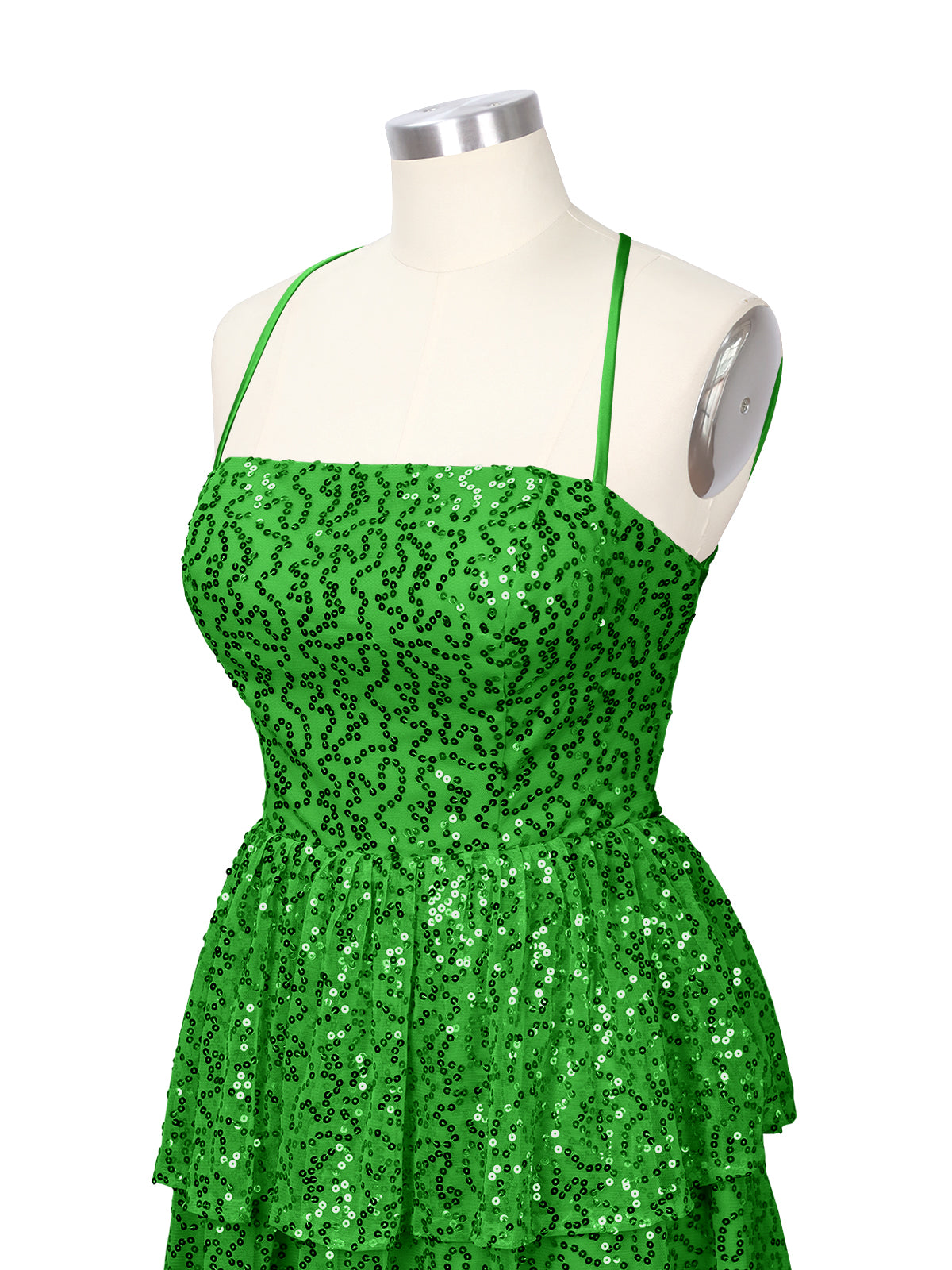 Sequined Halter Flare Mini Dress 