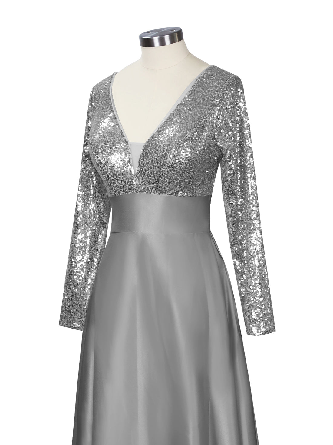 Long Sleeveless Sequin Prom Dress 