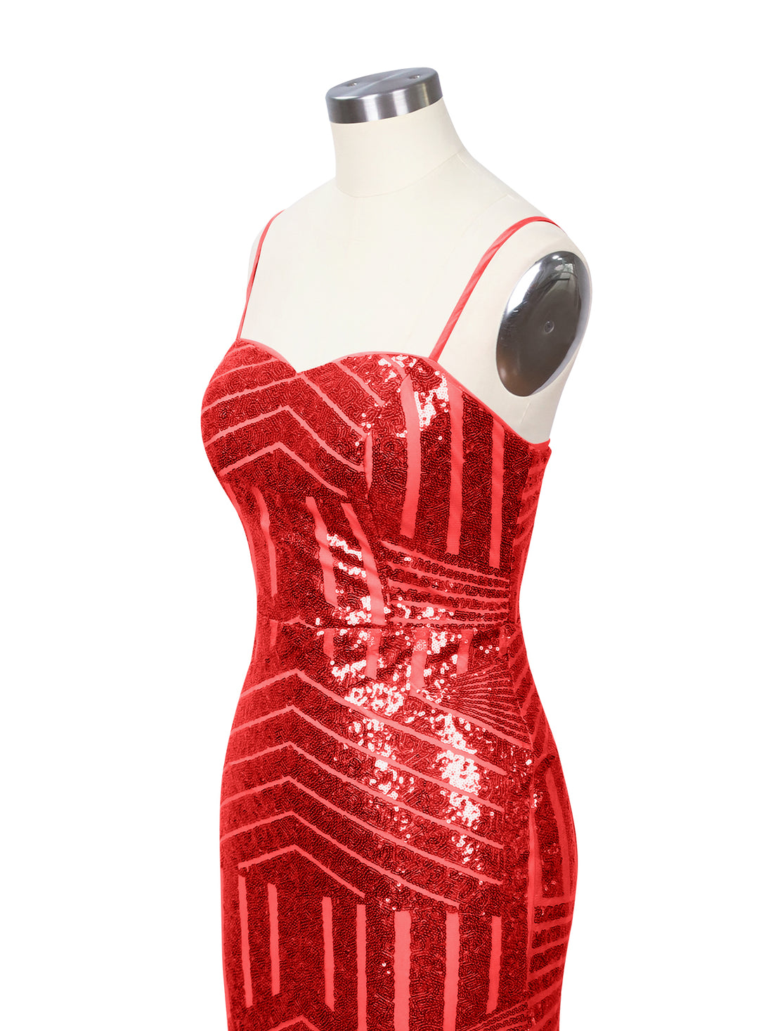 Geometric Sequin Prom Dress 