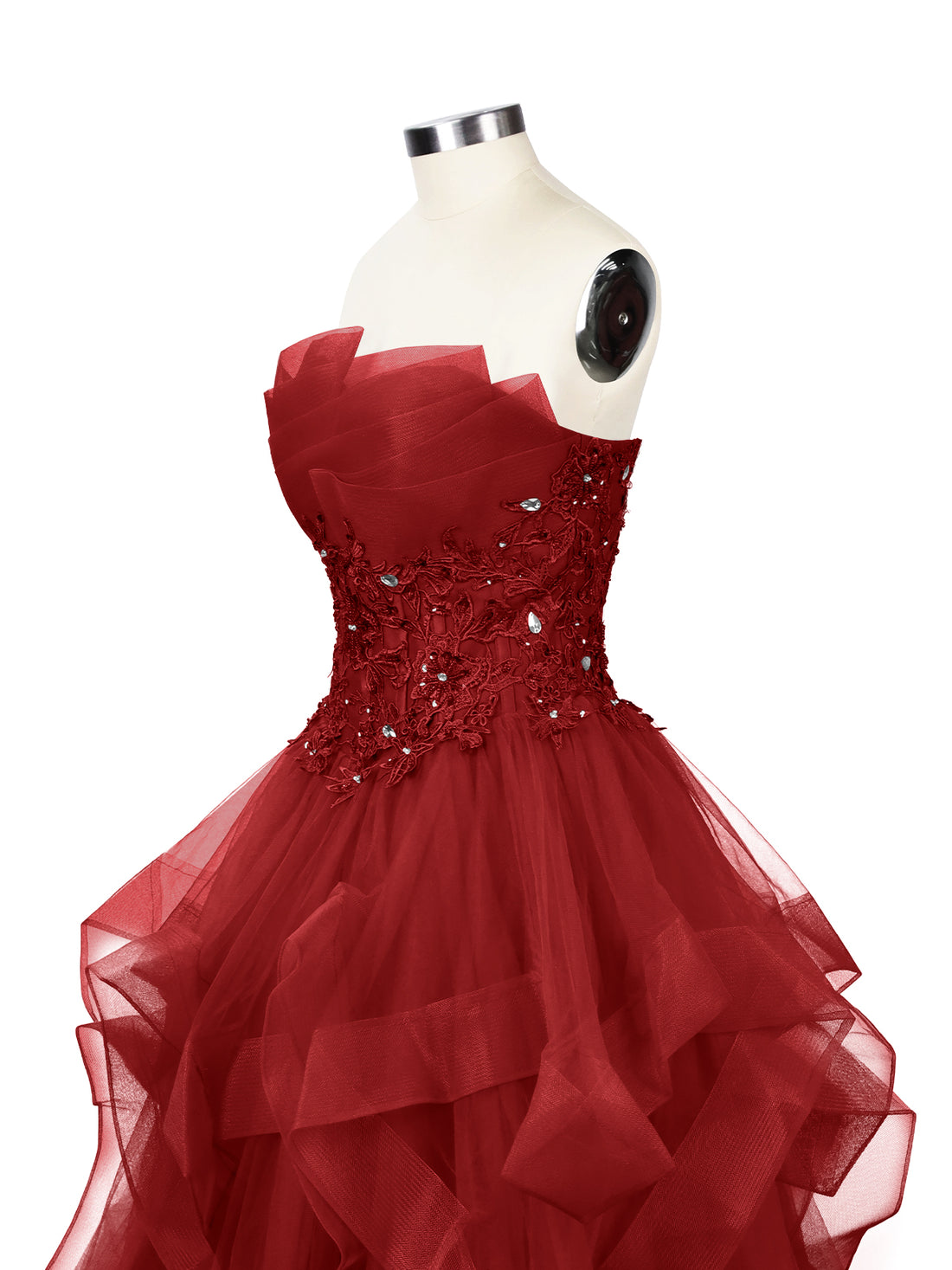 Tiered Strapless Prom Dress 