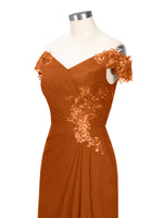 Off-Shoulder Chiffon Sheath Dress 