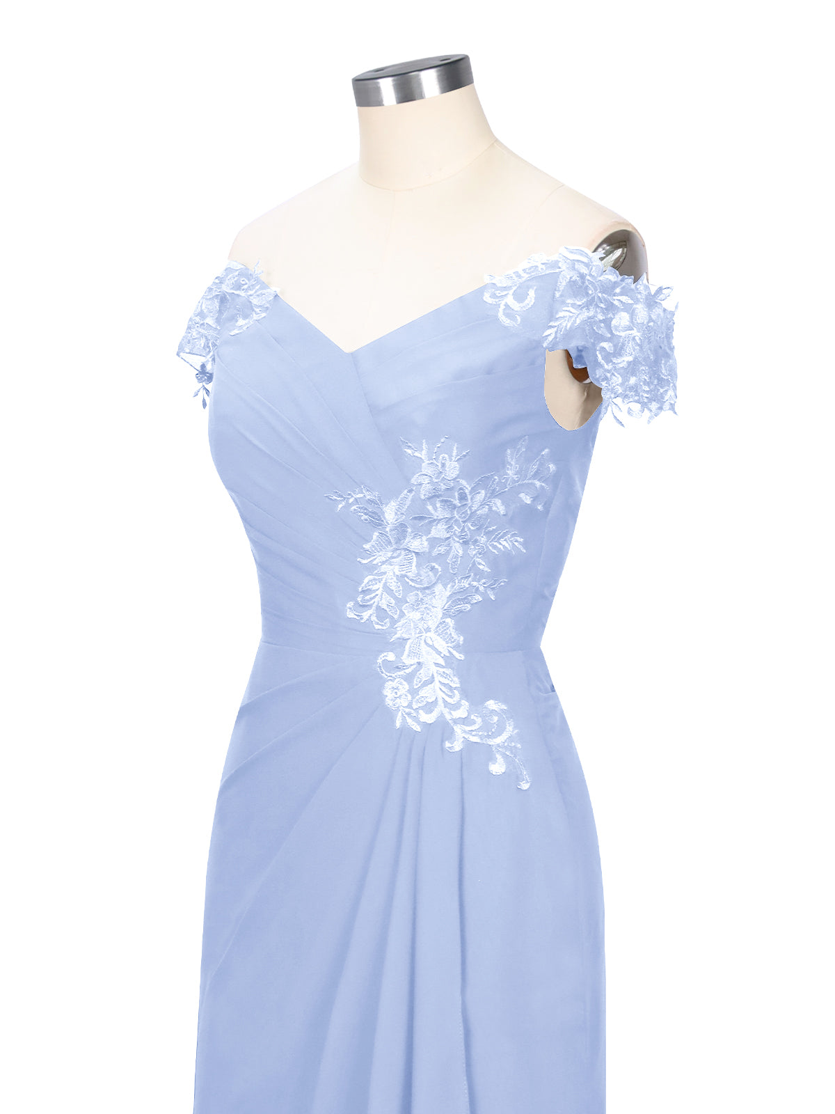 Off-Shoulder Chiffon Sheath Dress 