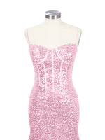 Spaghetti Sheath Prom Dress 