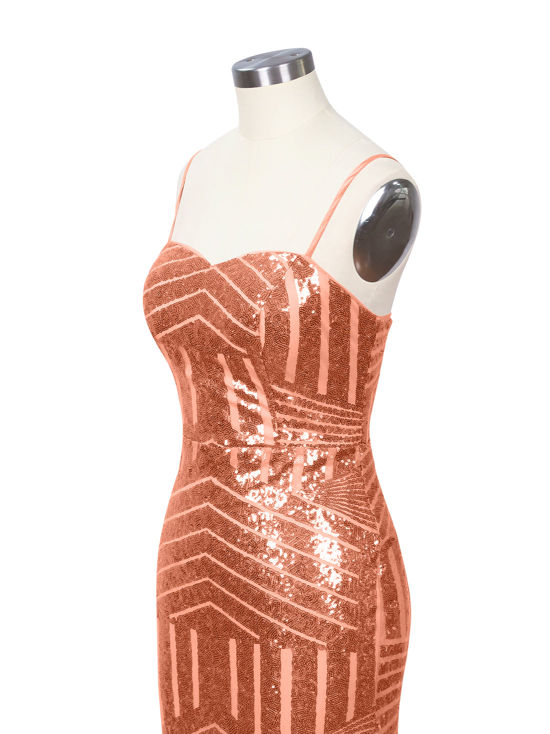 Geometric Sequin Prom Dress 