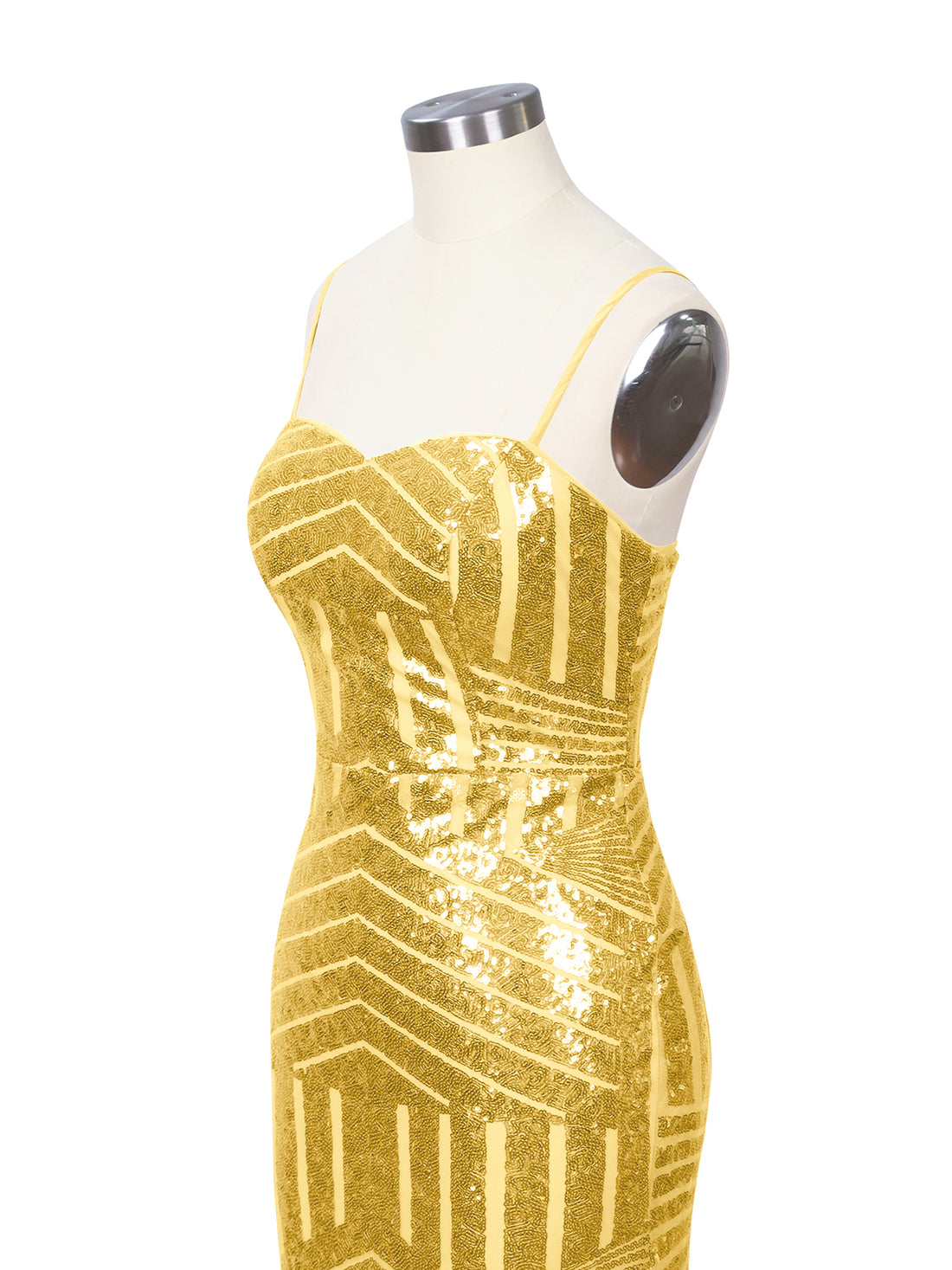 Geometric Sequin Prom Dress 