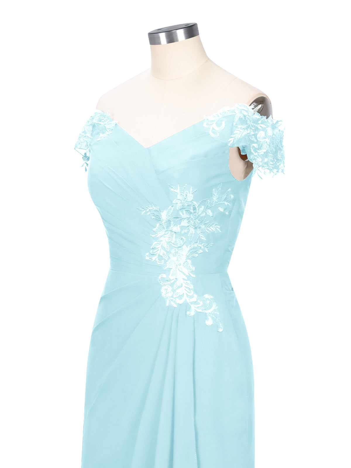 Off-Shoulder Chiffon Sheath Dress 