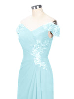 Off-Shoulder Chiffon Sheath Dress 