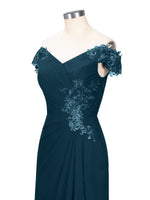 Off-Shoulder Chiffon Sheath Dress 