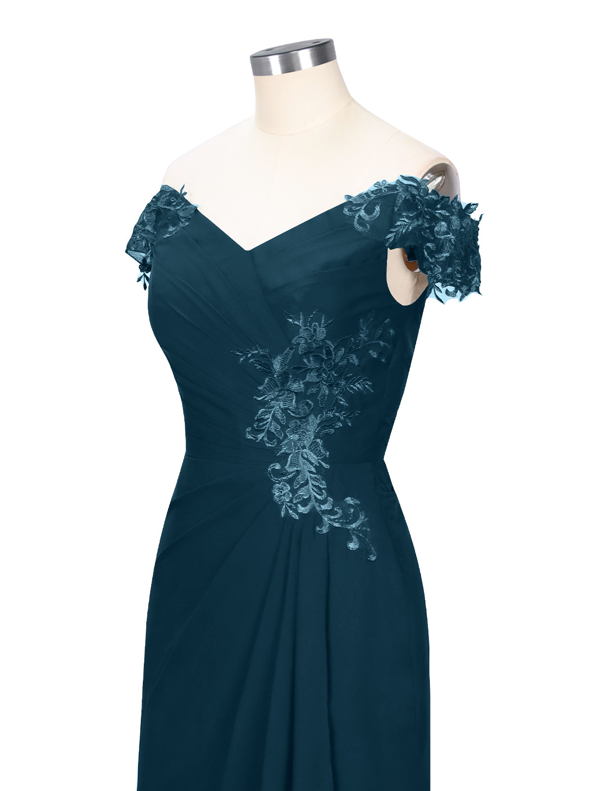 Off-Shoulder Chiffon Sheath Dress 