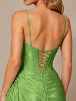 Silk-like Prom Dress with Appliques