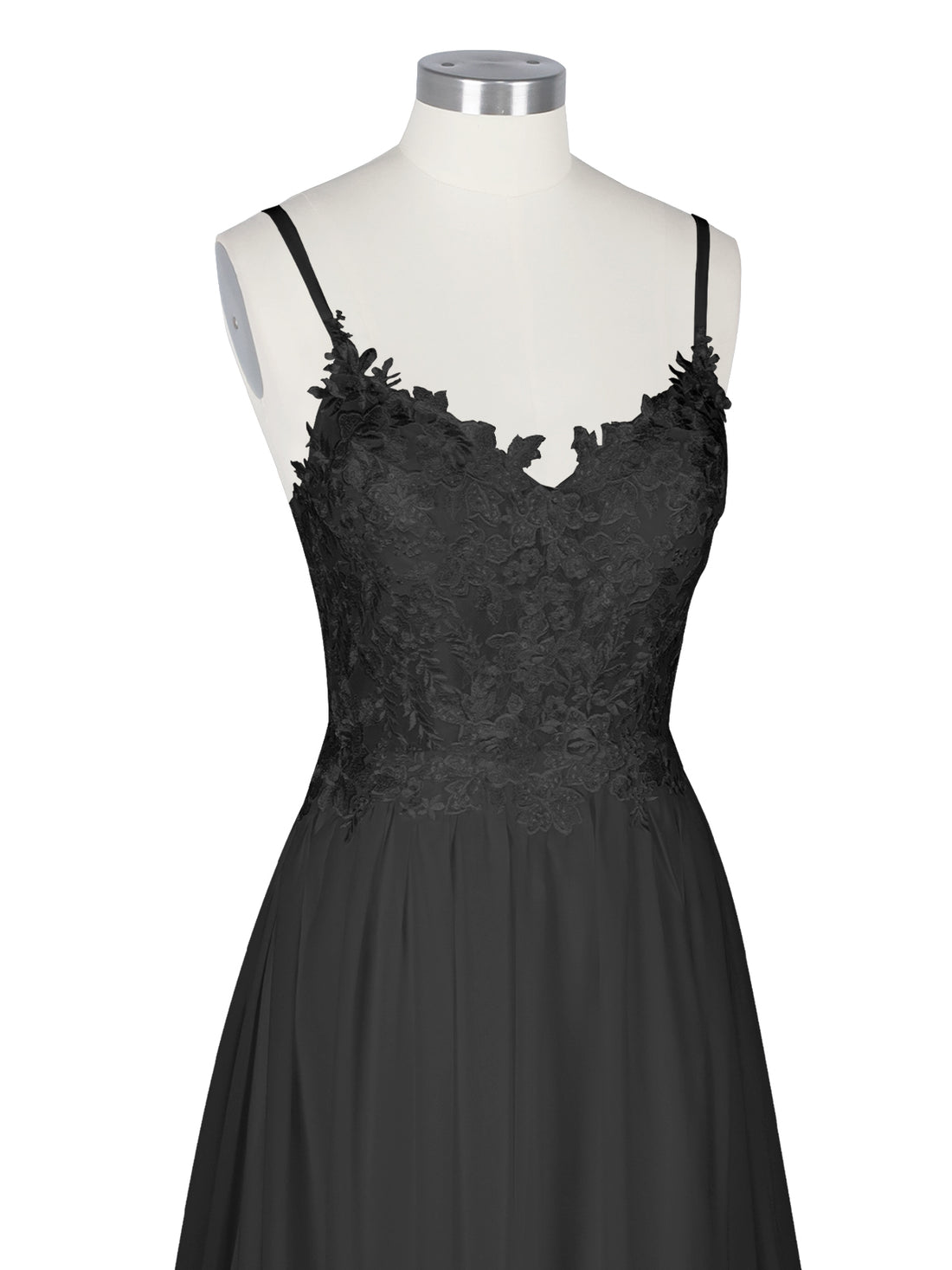 Applique Slit Chiffon Wedding Dress 