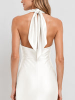 Silk-like Bridesmaid Dress with 3D Floral