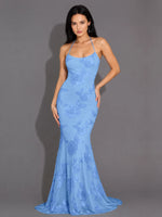 Corded Lace Prom Dress with Sweep Train 