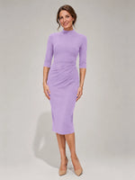 Sheath Mother of the Bride Dress with Mock Neckline 