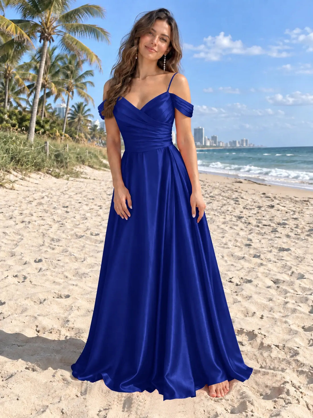 Silk-Like Pleated Prom Dress 
