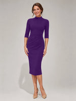 Sheath Mother of the Bride Dress with Mock Neckline 