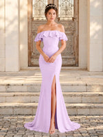 Mermaid Bridesmaid Dress with Ruffle Design 