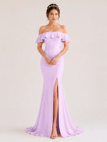 Mermaid Bridesmaid Dress with Ruffle Design 