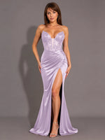 Silk-like Prom Dress with Sweetheart Neckline 