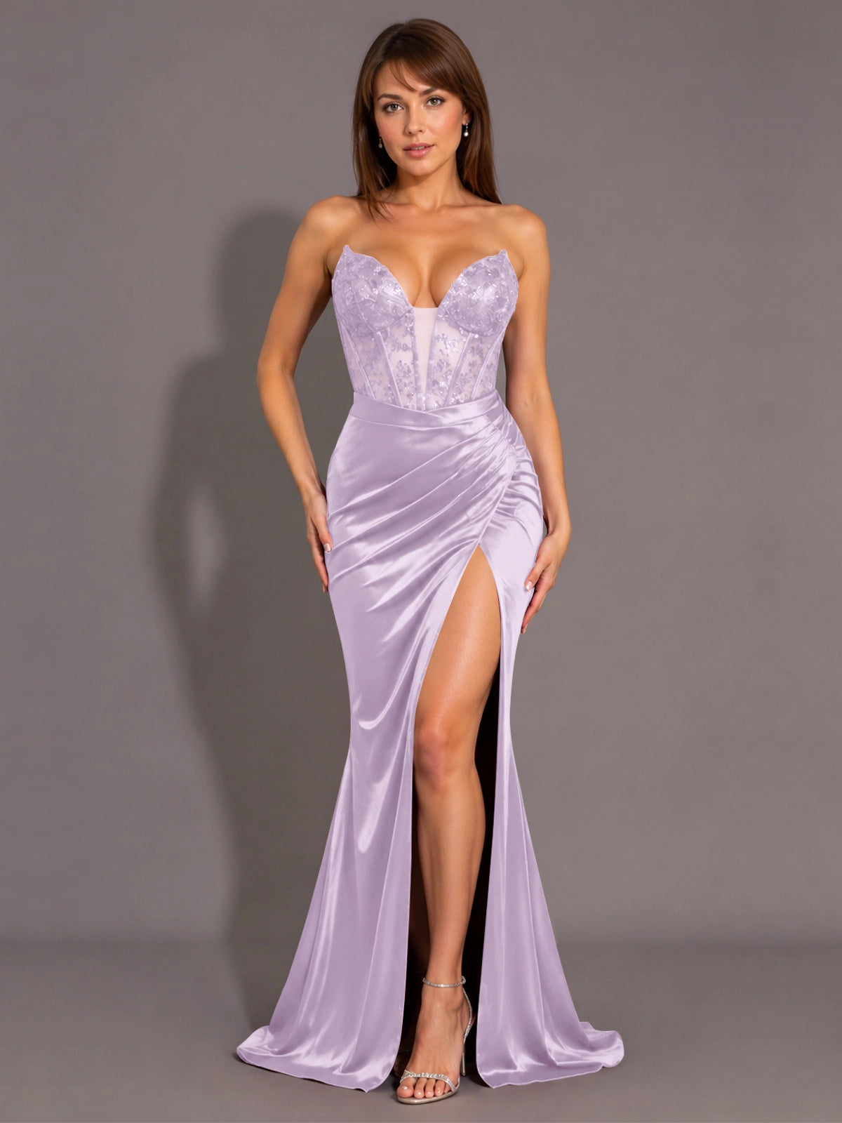 Silk-like Prom Dress with Sweetheart Neckline 
